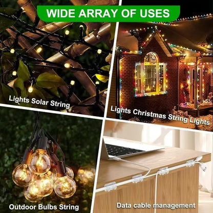 Outdoor Light Clips by [Brand Name] - 50 Heavy-Duty Waterproof Adhesive Clips for LED String Lights