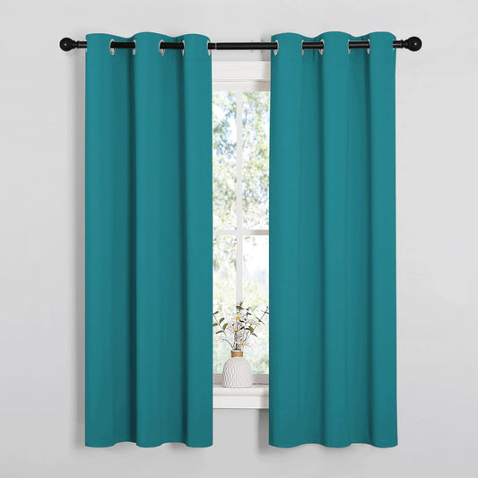 NICETOWN Blackout Curtains - Thermal Insulated Room Darkening Panels for Elegant Bedrooms | Peacock Teal, 63 Inch, 2 Pieces