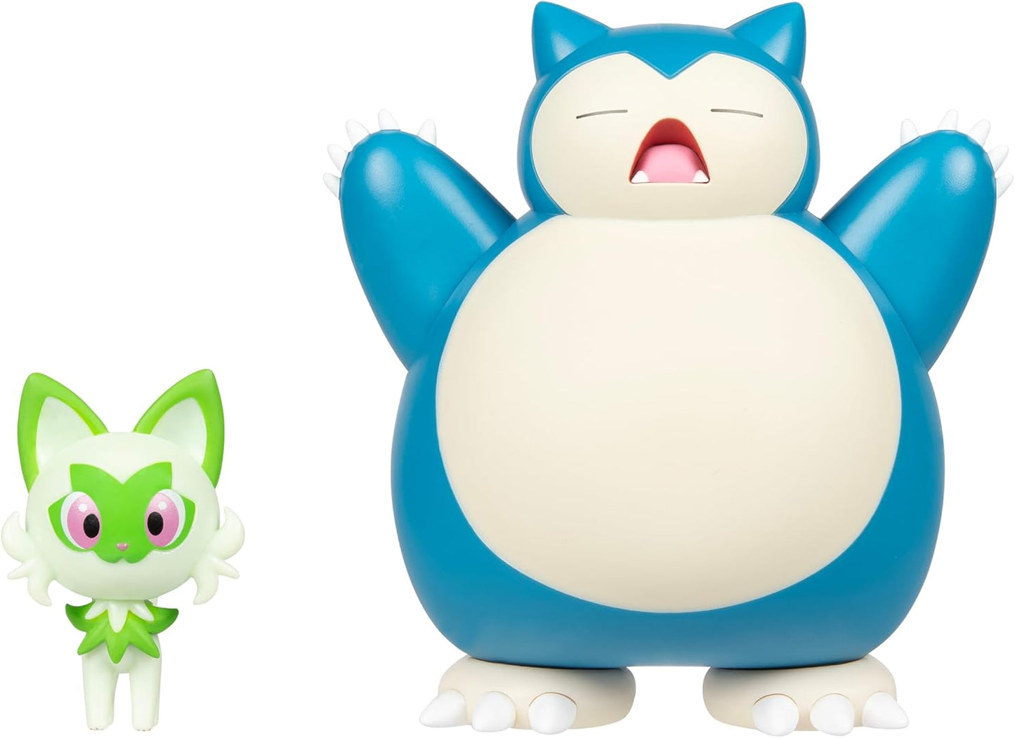 Pokemon Battle Figures - Sprigatito (2-Inch) & Snorlax (4.5-Inch) Ready for Action