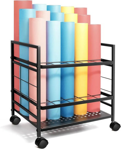 Blueprint Holder with Wheels - 20 Slot Blueprint Storage Rack for Home, Office & School
