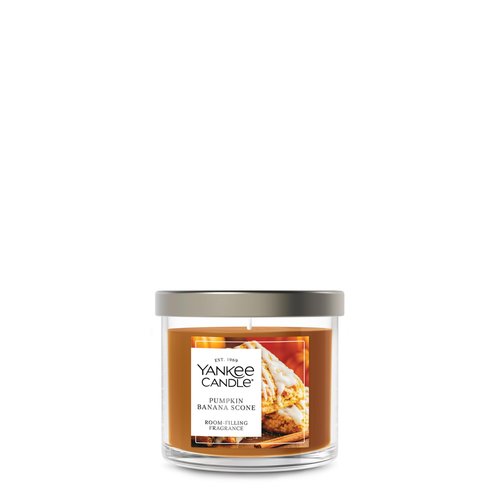 Yankee Candle Small Tumbler Scented Candle with up to 40 Hour Burn Time, Premium Plant Wax Blend for Consistent Burn, 4.3 oz Tumbler Candle with Room Filling Fragrance, Pumpkin Banana Scone
