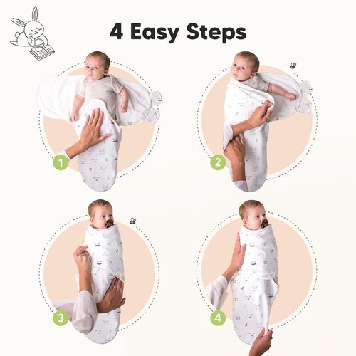 KeaBabies Baby Swaddle Sleep Wrap 3-Pack & Burp Cloths 5-Pack | Newborn Essentials for Boys & Girls
