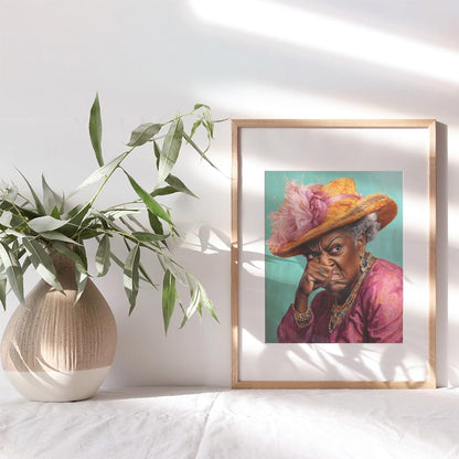 Black Woman Bathroom Art | Humorous African American Decor - Trendy Wall Art for Restrooms