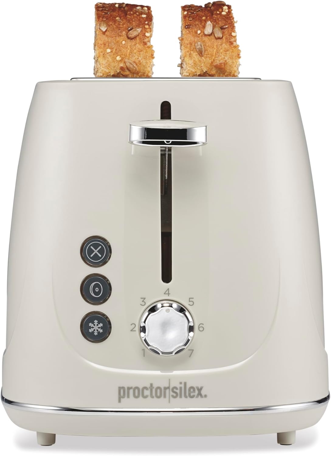 Proctor Silex 2-Slice Toaster - Bagel & Defrost Functions, 7 Browning Levels, Auto Shutoff, Oat White