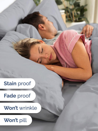 Skiennix Extra Deep Full Sheet Set | 6-Piece Breathable Cooling Bedding - Soft, Wrinkle-Free, Steel Blue