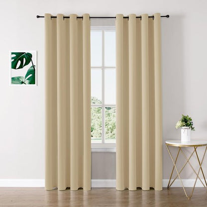 ChrisDowa Blackout Curtains - Thermal Insulated Room Darkening Panels, 80 Inches Long, Biscotti Beige (Set of 2)