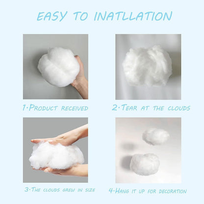 Skiennix 10-Piece Cotton Cloud Decorations - 3D Hanging Props for Wedding & Party Decor | Small, Medium & Large Sizes