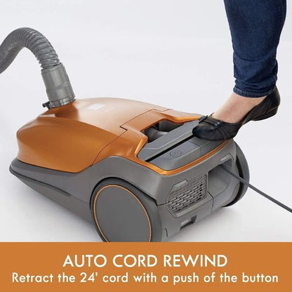 Kenmore 81214 Pet-Friendly Lightweight Bagged Canister Vacuum - HEPA Filtration, 2 Motors, 3 Tools | Orange