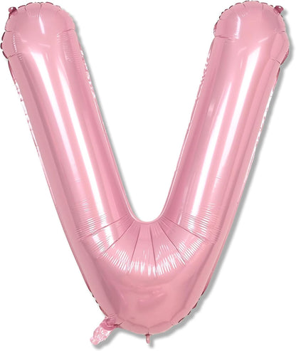 Skiennix 40-Inch Pastel Pink Letter V Balloon - Giant Custom Mylar Foil for Birthday Party Decor