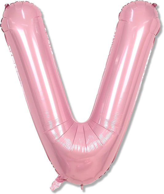 Skiennix 40-Inch Pastel Pink Letter V Balloon - Giant Custom Mylar Foil for Birthday Party Decor