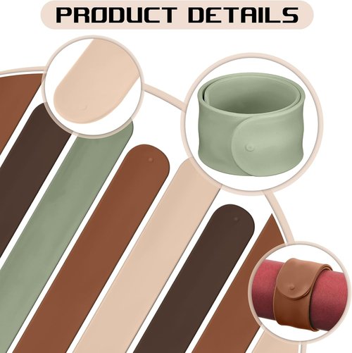 Charniol Wrapping Paper Roll Holder - 12 Pieces Silicone Covered Metal Strips | 1 x 9 Inch Stabilizer for Gift Storage (Earth Color)