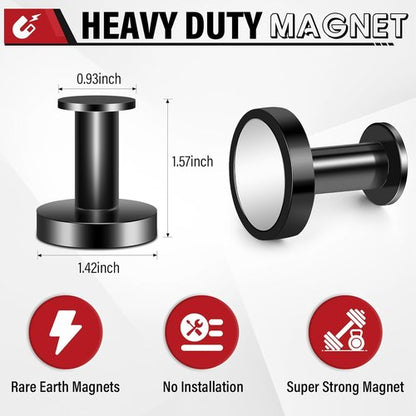 Buelkmag Magnetic Hooks - Strong 150Lb Wreath Hanger for Cruise Cabins & Lockers | 3Pcs Black