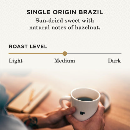 Peet's Coffee Medium Roast K-Cup Pods | 100% Arabica Single Origin Brazil - 88 Count (4 Boxes of 22 Pods)