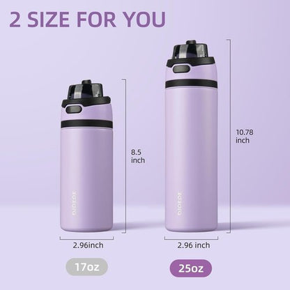 BJPKPK 25oz Insulated Water Bottle - Stainless Steel, BPA-Free, Leak-Proof, Lavender Color