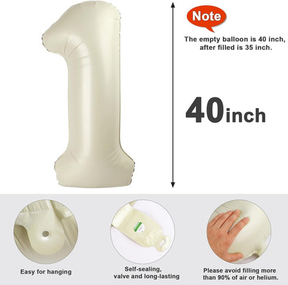 20 Cream Number Balloon - 40 Inch Foil Balloon for Happy 20th Birthday Celebrations | Wedding & Party Decor
