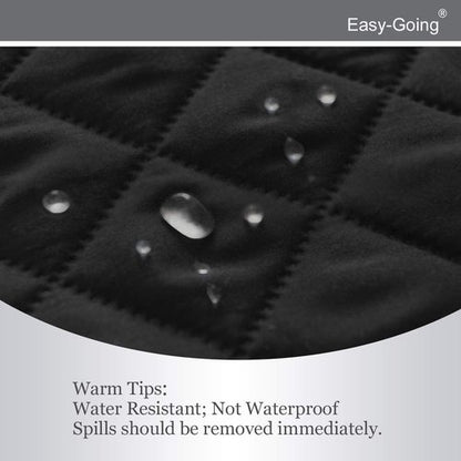 Easy-Going Reversible Oversized Couch Cover for 3 Cushion Couch Sofa Cover for Dogs Water Resistant Furniture Protector Cover with Foam Sticks for Pet (Oversized Sofa, Black/Beige)