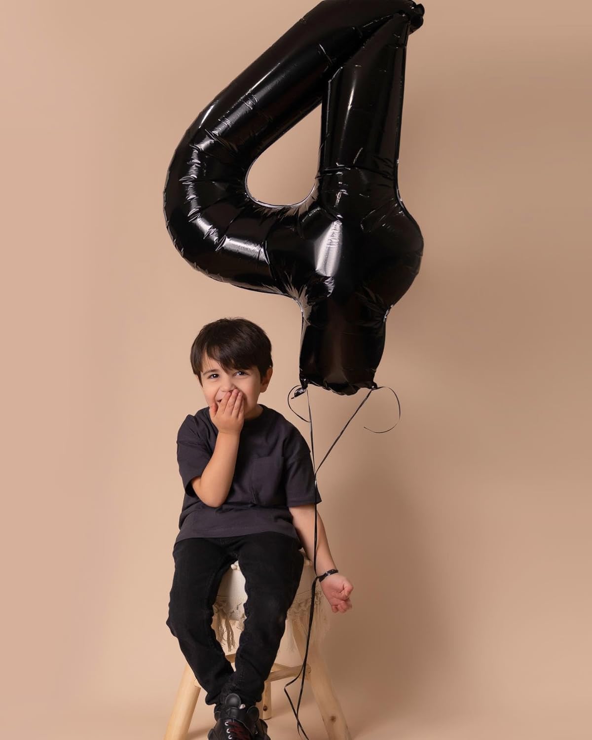Black Number 60 Balloon - 40 Inch Giant Foil Balloon for 60th Birthday Party Decorations