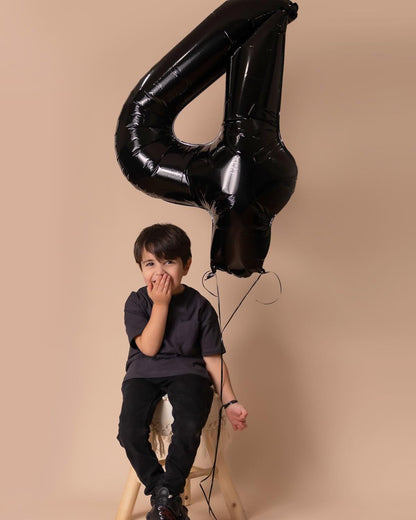 Black Number 60 Balloon - 40 Inch Giant Foil Balloon for 60th Birthday Party Decorations