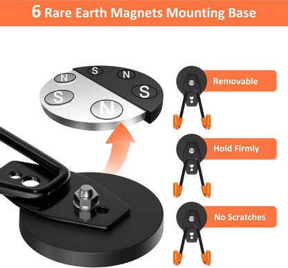 ENUODA Strong Magnetic Hooks - Heavy Duty Utility Storage for Garage | 4 Pack Rare Earth Magnets
