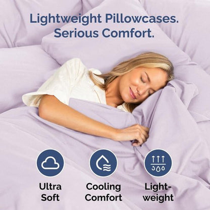 King Pillow Cases by [Brand Name] - Ultra Soft Hotel Quality Covers | Comfy, Cozy & Wrinkle-Free - Light Lavender - Set of 2