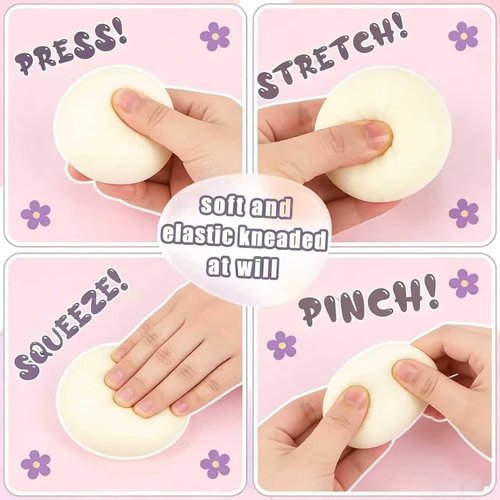Dumpling Squishy Toy - Soft Squeeze Decompression Stress Relief | Mystery Dumplings (White)