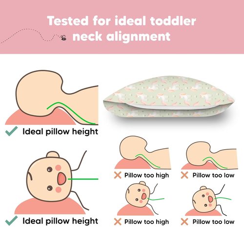 Grace Toddler Pillow - Soft & Breathable Organic Cotton Travel Pillowcase | 13x18 for Ages 2-5