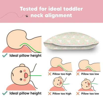 Grace Toddler Pillow - Soft & Breathable Organic Cotton Travel Pillowcase | 13x18 for Ages 2-5