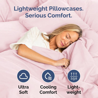 Skiennix Queen Pillow Cases Set of 2 | Ultra Soft Hotel Quality - Cozy, Wrinkle-Free Lavender Pink