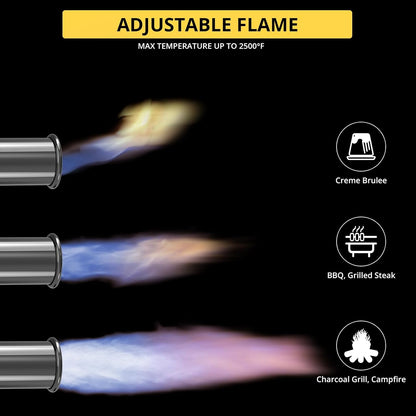 TBTEEK Propane Torch Head - Adjustable Flame Cooking Torch for BBQ, Searing Steak & Crème Brûlée