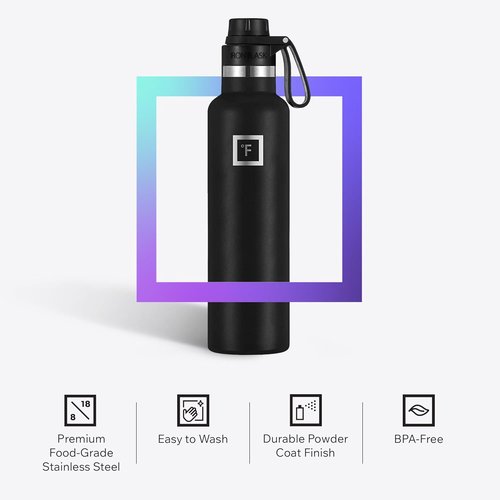 IRON °FLASK Insulated Stainless Steel Water Bottle - 24 oz Camping & Hiking Hydration Flask - Aurora Color