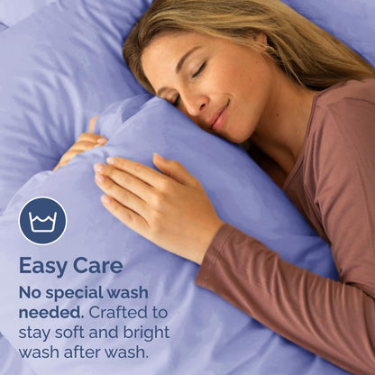 Skiennix Queen Pillow Cases Set of 2 - Ultra Soft Hotel Quality - Wrinkle-Free & Stain Resistant - Lavender Color