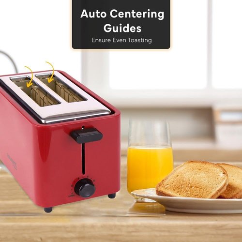 Courant 2-Slice Toaster - Cool Touch Design with Extra Wide Slots & 6 Shade Settings | Red