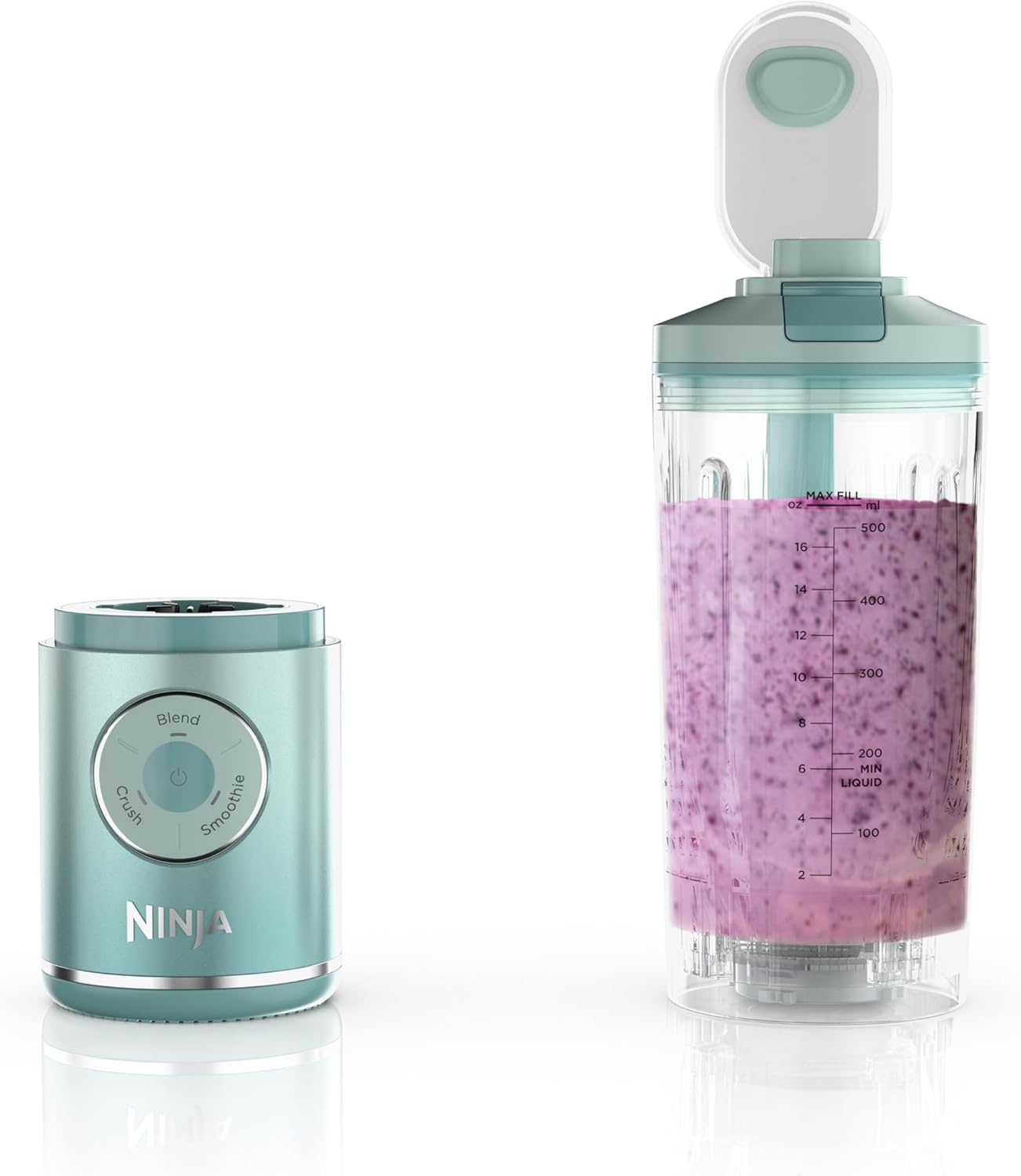 Ninja BC251MT Blast Max Personal Cordless Blender - Smoothies & Ice Crush, 22 oz Sea Glass - Certified Refurbished