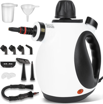 Skiennix Pressurized Handheld Steam Cleaner - Multi-Surface Natural Steamer with 12 Accessories for Fast Home Cleaning