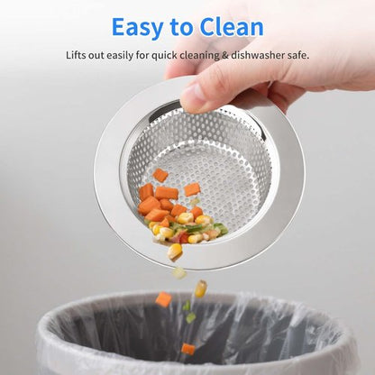 Chefbee Kitchen Sink Drain Strainer - 4 Pack Stainless Steel Sink Drain Cover Filter Food Catcher Basket with Wide Rim 4.4”, Kitchen Accessories
