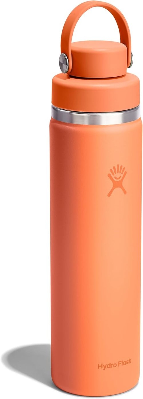 Hydro Flask Water Bottle - Insulated Stainless Steel - Wide Mouth Flex Chug Lid, Non Spill, Leakproof in 24 Oz Nectar Orange