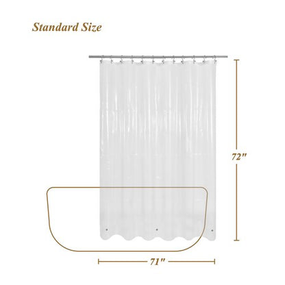Mrs Awesome Clear Shower Curtain Liner Medium Weight - Shower Curtain Plastic with 3 Magnets for Bathroom, 71x72