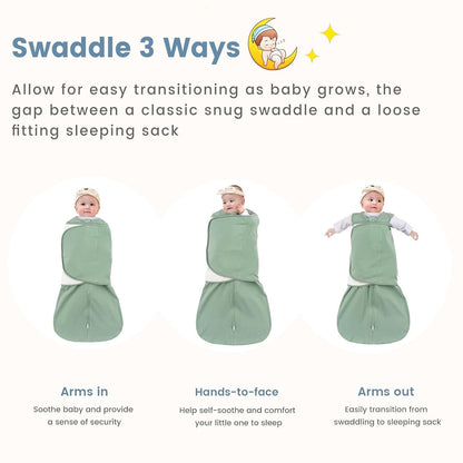 ZIGJOY Baby Sleep Sack Swaddle - 100% Cotton Wearable Blanket for Newborns 0-6 Months | Green