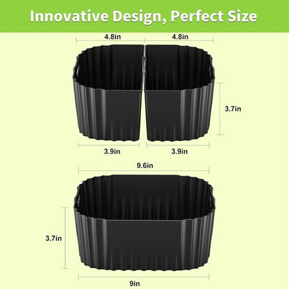 Chefman Air Fryer Silicone Liners - Reusable 3 Pack Baking Accessories for 8QT to 10QT Air Fryers
