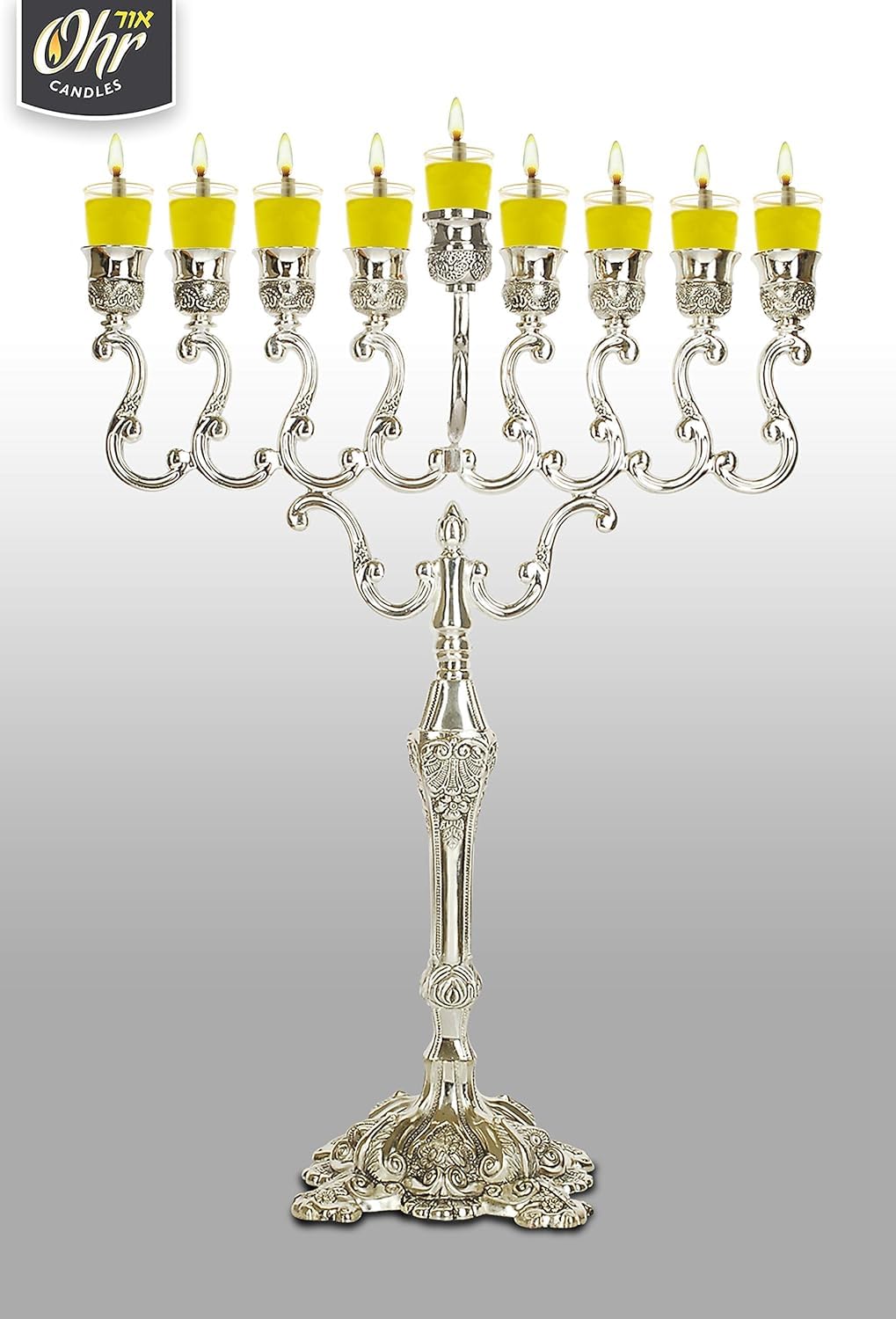 Pre-Filled Menorah Oil Cup Candles - Hanukkah EZ Lights - 100% Olive Oil with Cotton Wick in Cup - 44 Pack, Burns Approx.3 Hrs