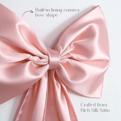 Skiennix Large Pink Bow Set - 22Pcs Giant Satin Bows (40x24 Inch) & 21 Small Bows for DIY Decor