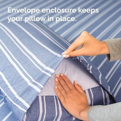 Body Pillowcases Set of 4-20x54 Long Body Pillow Case - Soft Body Pillow Cover for Sleeping & Side Sleepers - Comfy Breathable & Fade Free - Machine Washable w/Envelope Enclosure - (Blue Stripes)