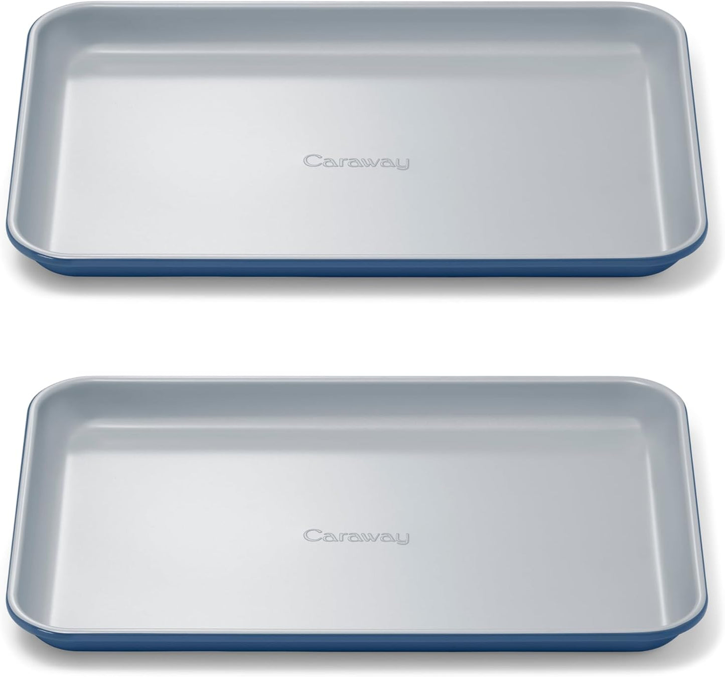Caraway Nonstick Ceramic Baking Sheet Duo (9x13”) - Non-Toxic, Oven Safe, Aluminized Steel - Navy Mini Sheet Pan for Baking & Roasting