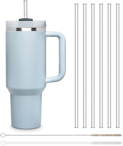 Halm Glass Straws - 12-Inch Long Replacement Straws for Stanley Quencher Cups | Plastic-Free & Dishwasher Safe