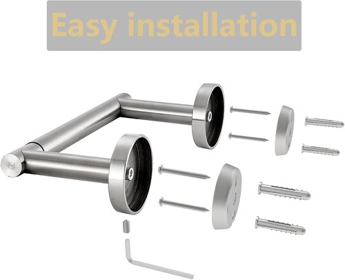 Brushed Nickel Toilet Paper Holder by [Brand Name] - Double Post Pivoting Design, Rustproof & Wall Mount for Mega Rolls
