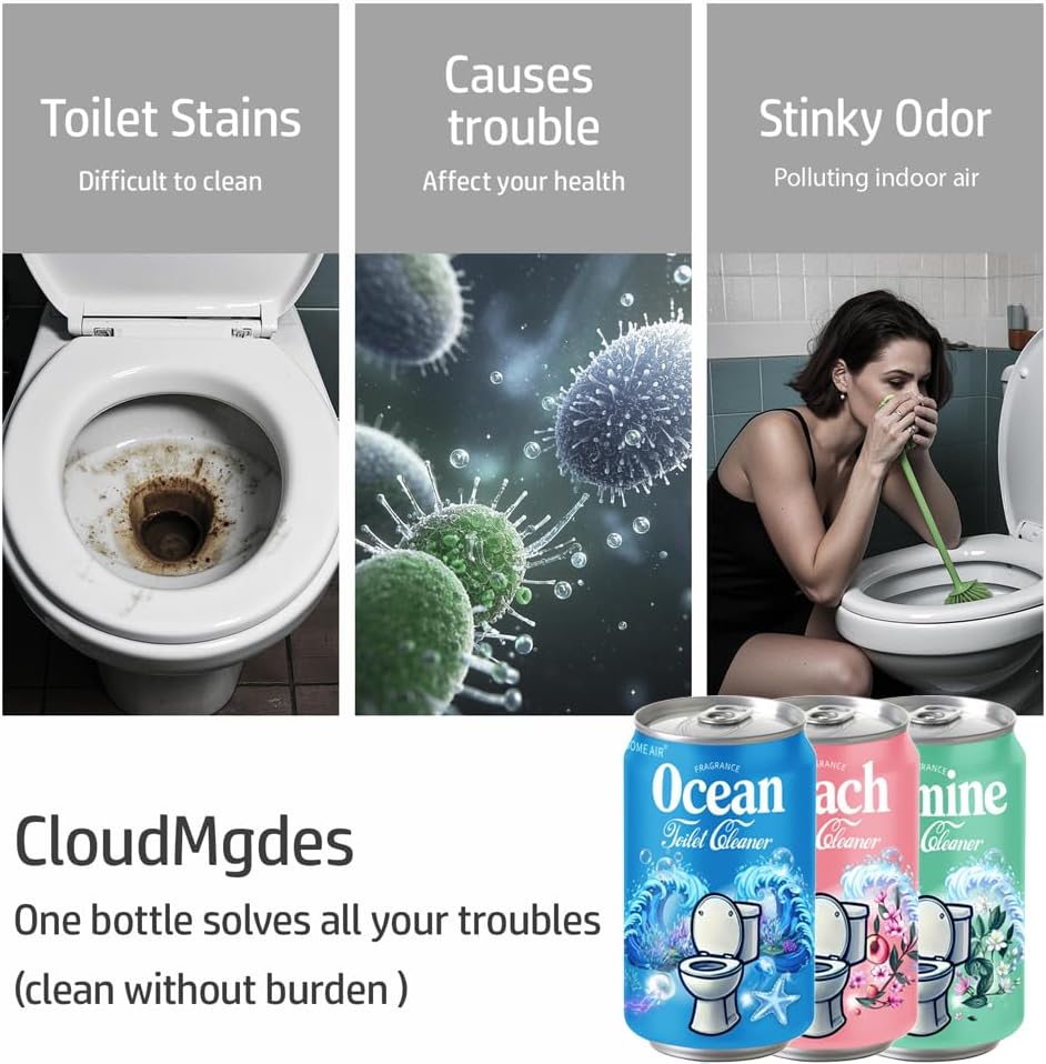 Regine Switzerland Toilet Bowl Cleaner - Long-Lasting Automatic Tablets | Ocean, Jasmine & Peach Scent