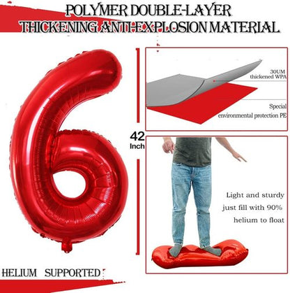 GOER Jumbo 26 Inch Foil Balloons - Perfect for 26th Birthday Party Decorations | Red Helium Balloons
