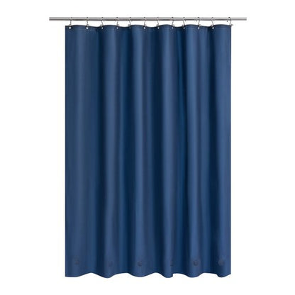 Barossa Design Navy Shower Curtain Liner with 6 Magnets - Waterproof PEVA Shower Liner for Bathroom, 72" x 72" Standard Size, PVC Free, Metal Grommets - Navy Blue, 72x72