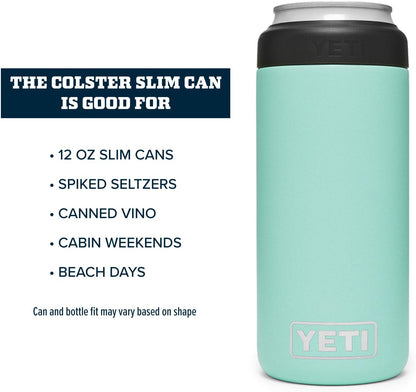 YETI Rambler 12 oz. Colster Slim Can Insulator for the Slim Hard Seltzer Cans, Seafoam (NO CAN INSERT)
