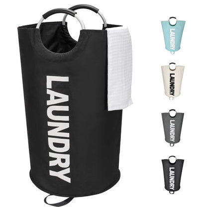 Maxsilan 125L X-Large Laundry Basket, Freestanding Tall Clothes Hamper, Collapsible Laundry Bag, Black